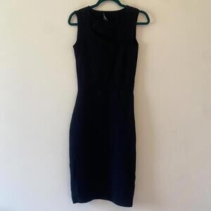 RAOUL black knitted cut out midi dress